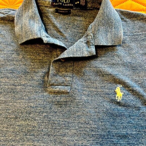 Polo Ralph Lauren short sleeve collared polo shirt with logo blue size Medium - Picture 5 of 9